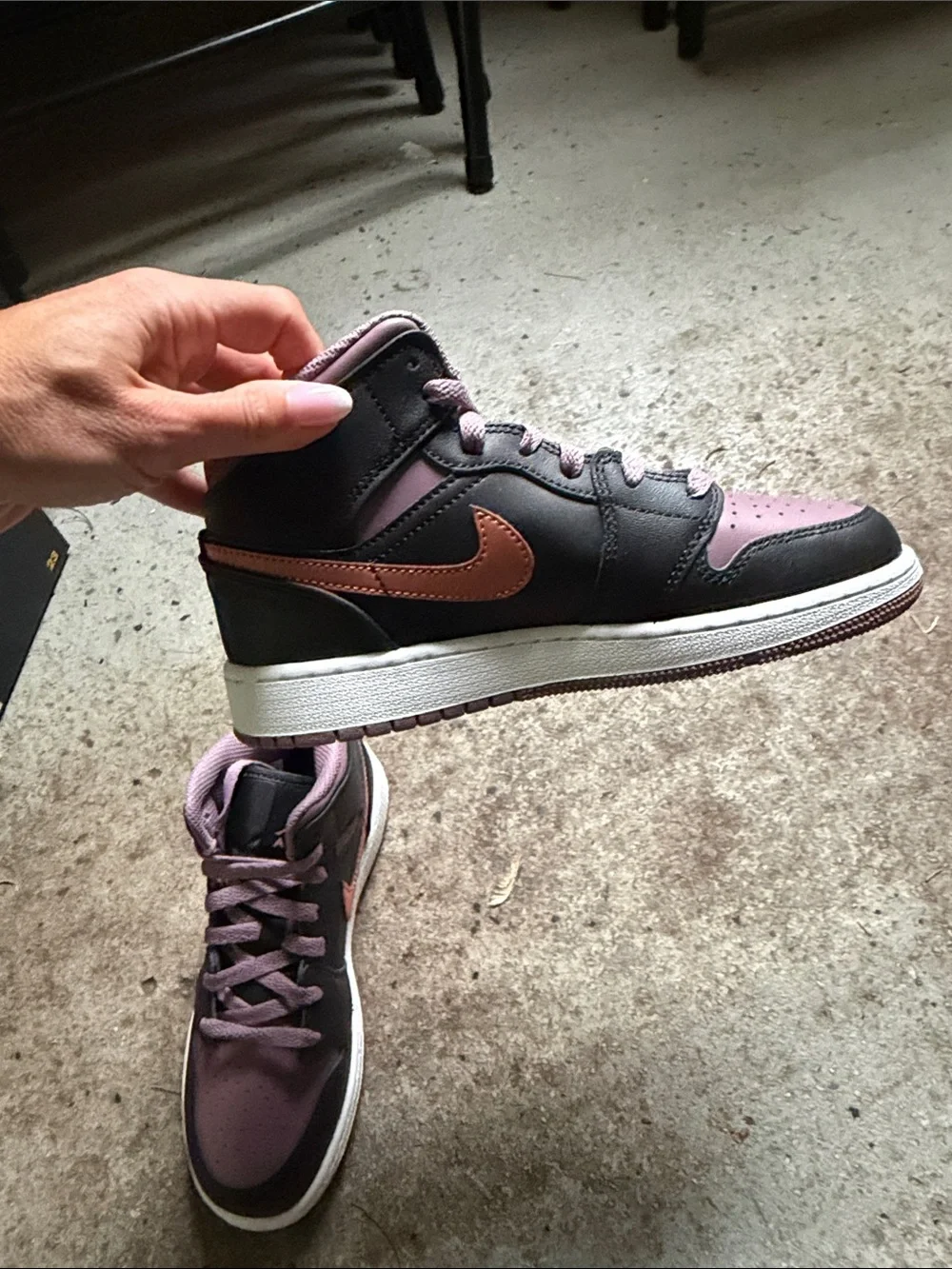 Nike High-Top Sneakers in Mauve and Black